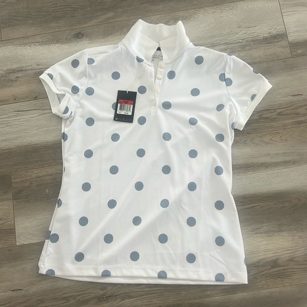 Women’s Nike Golf Tour Performance Dri-Fit Polka Dot Shirt - New with Tags
